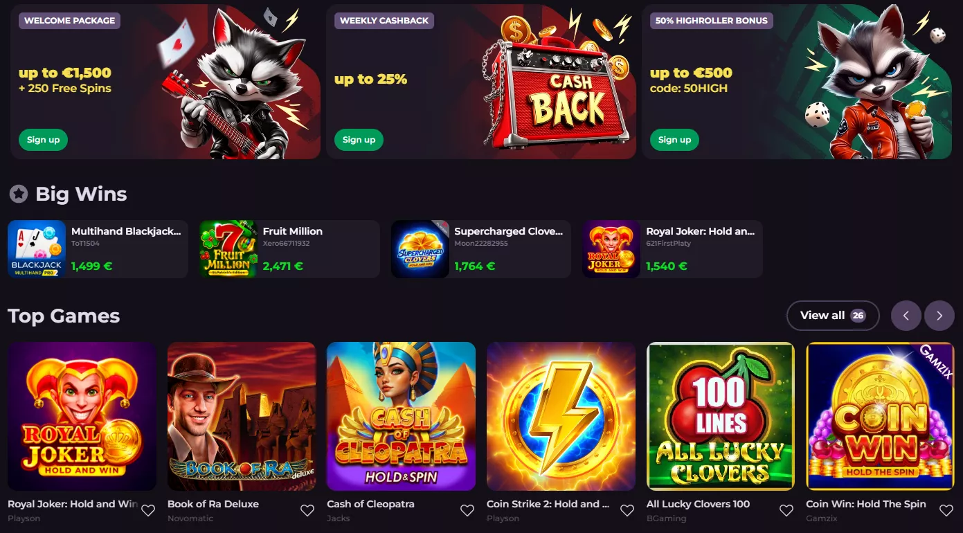 site-ul oficial RockySpin